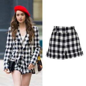 ♥️ Brand New! Veronica Beard Carito Checked Cotton Shorts